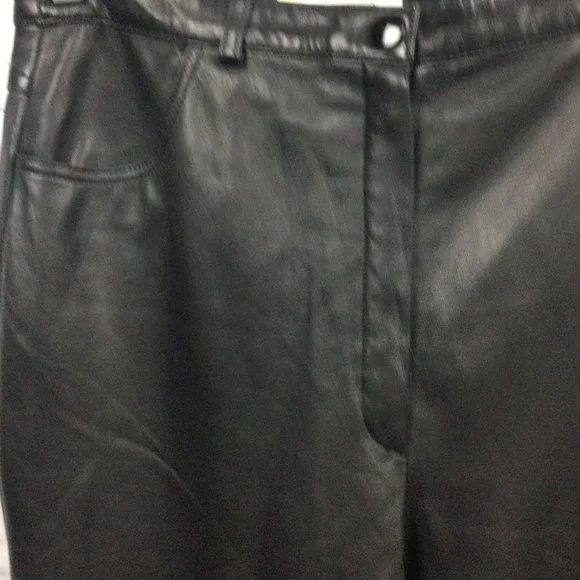 Escada Black Lamb Leather Pants